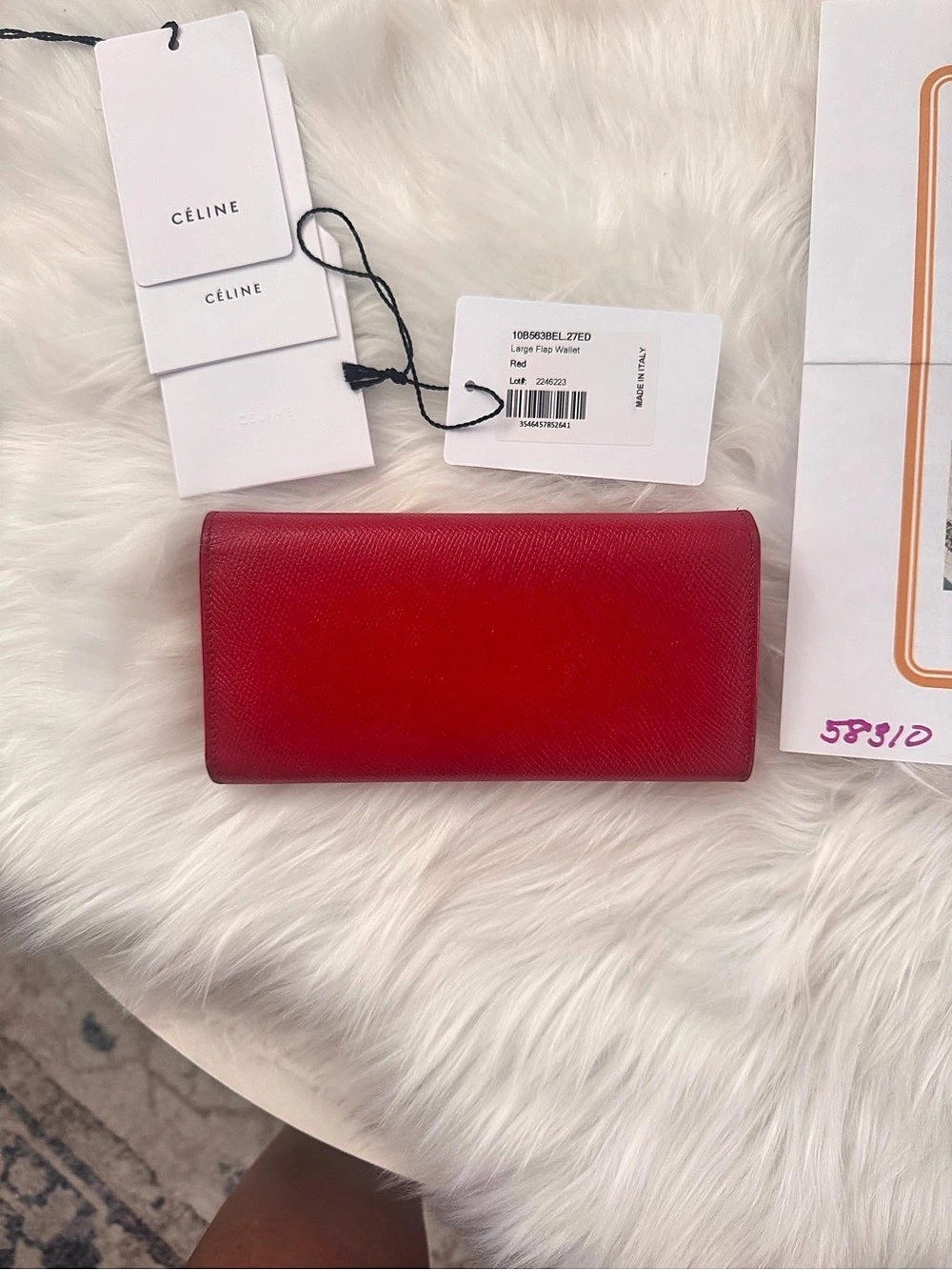 Celine Large Flap Wallet in Red - Picture 3 of 16